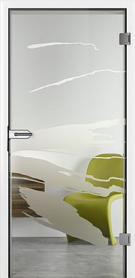 Двери Pinta — прозрачная поверхность стекла (ESG) с матовым мотивом (пескоструйная обработка)